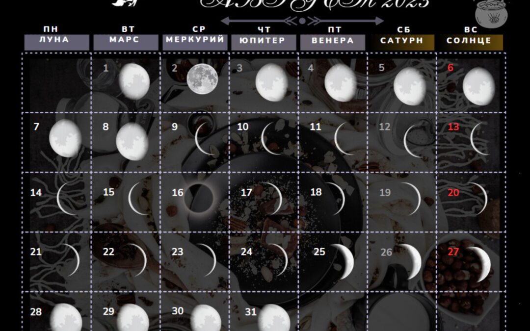 Lunar calendar for August 2023